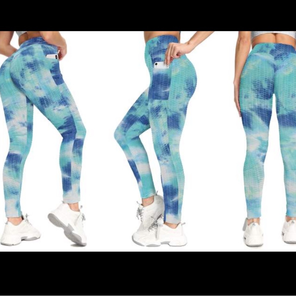 Women’s Ruched High Waisted Leggings With Cell Phone Pockets